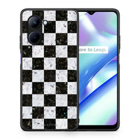 Thumbnail for Θήκη Realme C33 Marble Square Geometric από τη Smartfits με σχέδιο στο πίσω μέρος και μαύρο περίβλημα | Realme C33 Marble Square Geometric Case with Colorful Back and Black Bezels