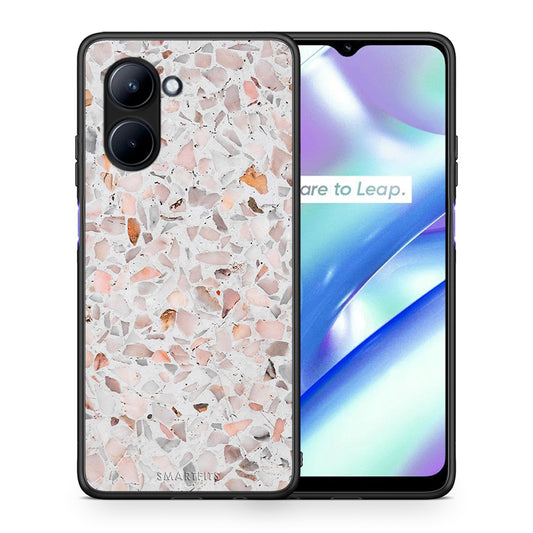 Θήκη Realme C33 Marble Terrazzo από τη Smartfits με σχέδιο στο πίσω μέρος και μαύρο περίβλημα | Realme C33 Marble Terrazzo Case with Colorful Back and Black Bezels