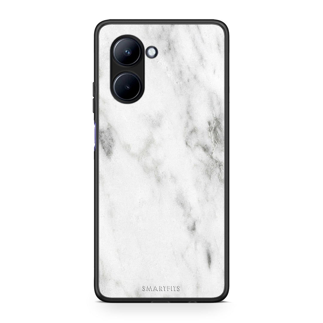 Θήκη Realme C33 Marble White από τη Smartfits με σχέδιο στο πίσω μέρος και μαύρο περίβλημα | Realme C33 Marble White Case with Colorful Back and Black Bezels