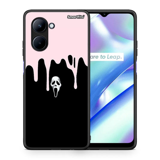 Θήκη Realme C33 Melting Halloween Mask από τη Smartfits με σχέδιο στο πίσω μέρος και μαύρο περίβλημα | Realme C33 Melting Halloween Mask Case with Colorful Back and Black Bezels