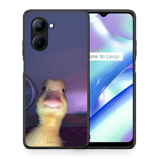 Θήκη Realme C33 Meme Duck από τη Smartfits με σχέδιο στο πίσω μέρος και μαύρο περίβλημα | Realme C33 Meme Duck Case with Colorful Back and Black Bezels