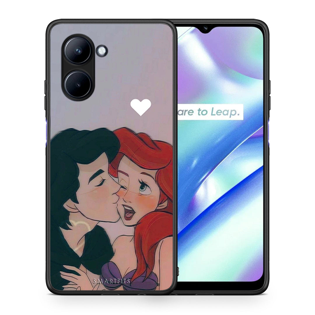 Θήκη Realme C33 Mermaid Couple από τη Smartfits με σχέδιο στο πίσω μέρος και μαύρο περίβλημα | Realme C33 Mermaid Couple Case with Colorful Back and Black Bezels