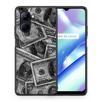 Thumbnail for Θήκη Realme C33 Money Dollars από τη Smartfits με σχέδιο στο πίσω μέρος και μαύρο περίβλημα | Realme C33 Money Dollars Case with Colorful Back and Black Bezels