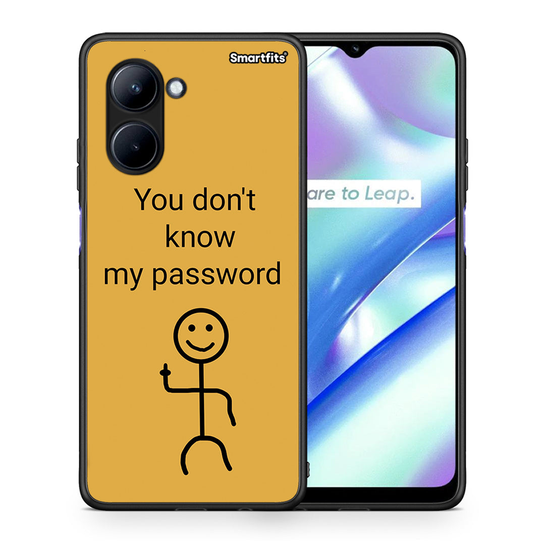 Θήκη Realme C33 My Password από τη Smartfits με σχέδιο στο πίσω μέρος και μαύρο περίβλημα | Realme C33 My Password Case with Colorful Back and Black Bezels