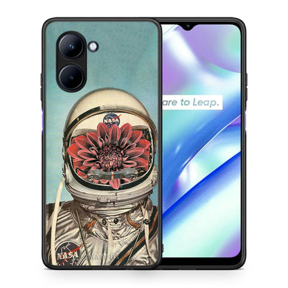 Θήκη Realme C33 Nasa Bloom από τη Smartfits με σχέδιο στο πίσω μέρος και μαύρο περίβλημα | Realme C33 Nasa Bloom Case with Colorful Back and Black Bezels
