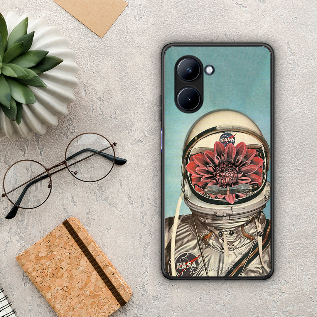Θήκη Realme C33 Nasa Bloom από τη Smartfits με σχέδιο στο πίσω μέρος και μαύρο περίβλημα | Realme C33 Nasa Bloom Case with Colorful Back and Black Bezels