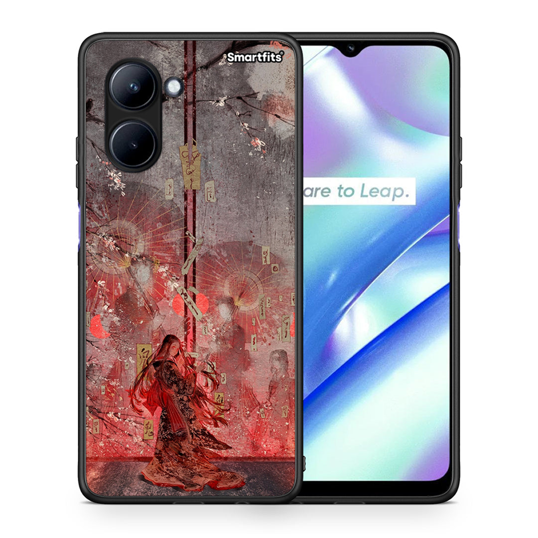Θήκη Realme C33 Nezuko Kamado από τη Smartfits με σχέδιο στο πίσω μέρος και μαύρο περίβλημα | Realme C33 Nezuko Kamado Case with Colorful Back and Black Bezels