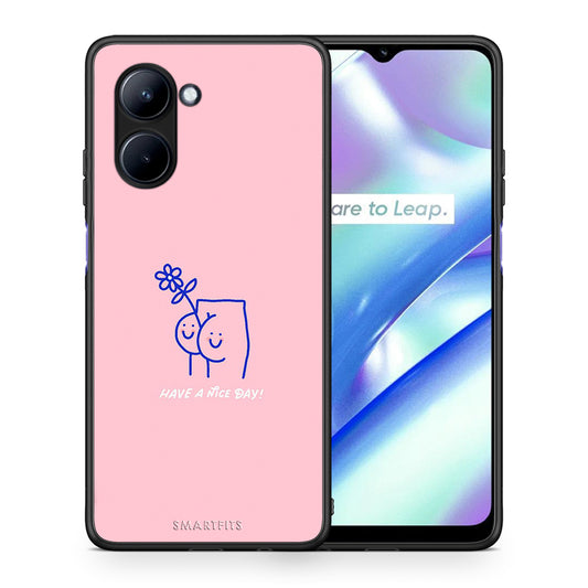 Θήκη Realme C33 Nice Day από τη Smartfits με σχέδιο στο πίσω μέρος και μαύρο περίβλημα | Realme C33 Nice Day Case with Colorful Back and Black Bezels