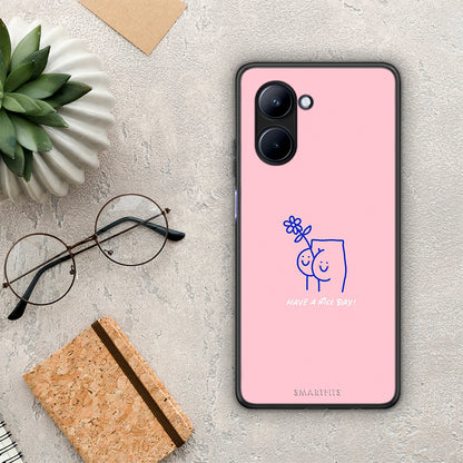 Θήκη Realme C33 Nice Day από τη Smartfits με σχέδιο στο πίσω μέρος και μαύρο περίβλημα | Realme C33 Nice Day Case with Colorful Back and Black Bezels