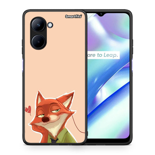 Θήκη Realme C33 Nick Wilde And Judy Hopps Love 1 από τη Smartfits με σχέδιο στο πίσω μέρος και μαύρο περίβλημα | Realme C33 Nick Wilde And Judy Hopps Love 1 Case with Colorful Back and Black Bezels