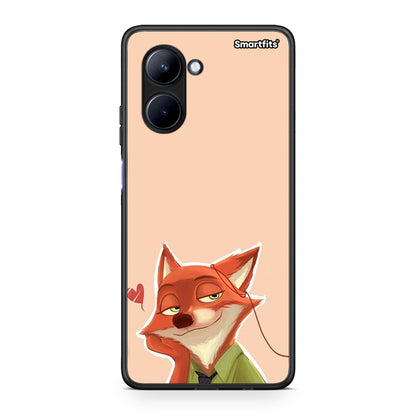 Θήκη Realme C33 Nick Wilde And Judy Hopps Love 1 από τη Smartfits με σχέδιο στο πίσω μέρος και μαύρο περίβλημα | Realme C33 Nick Wilde And Judy Hopps Love 1 Case with Colorful Back and Black Bezels