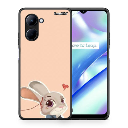 Θήκη Realme C33 Nick Wilde And Judy Hopps Love 2 από τη Smartfits με σχέδιο στο πίσω μέρος και μαύρο περίβλημα | Realme C33 Nick Wilde And Judy Hopps Love 2 Case with Colorful Back and Black Bezels