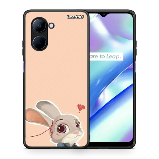Θήκη Realme C33 Nick Wilde And Judy Hopps Love 2 από τη Smartfits με σχέδιο στο πίσω μέρος και μαύρο περίβλημα | Realme C33 Nick Wilde And Judy Hopps Love 2 Case with Colorful Back and Black Bezels