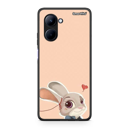 Θήκη Realme C33 Nick Wilde And Judy Hopps Love 2 από τη Smartfits με σχέδιο στο πίσω μέρος και μαύρο περίβλημα | Realme C33 Nick Wilde And Judy Hopps Love 2 Case with Colorful Back and Black Bezels