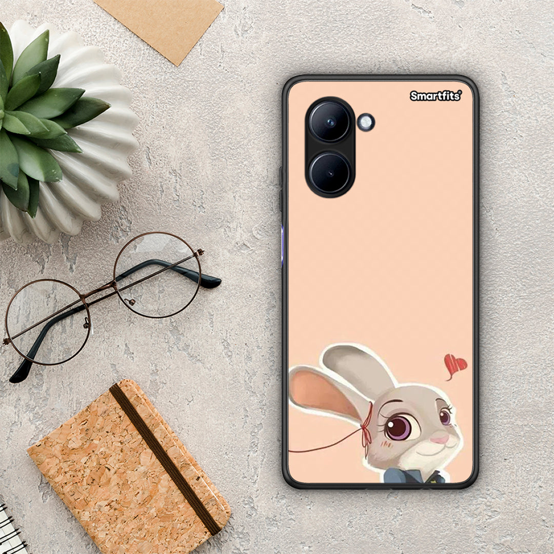 Θήκη Realme C33 Nick Wilde And Judy Hopps Love 2 από τη Smartfits με σχέδιο στο πίσω μέρος και μαύρο περίβλημα | Realme C33 Nick Wilde And Judy Hopps Love 2 Case with Colorful Back and Black Bezels