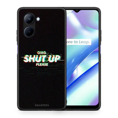 Θήκη Realme C33 OMG ShutUp από τη Smartfits με σχέδιο στο πίσω μέρος και μαύρο περίβλημα | Realme C33 OMG ShutUp Case with Colorful Back and Black Bezels