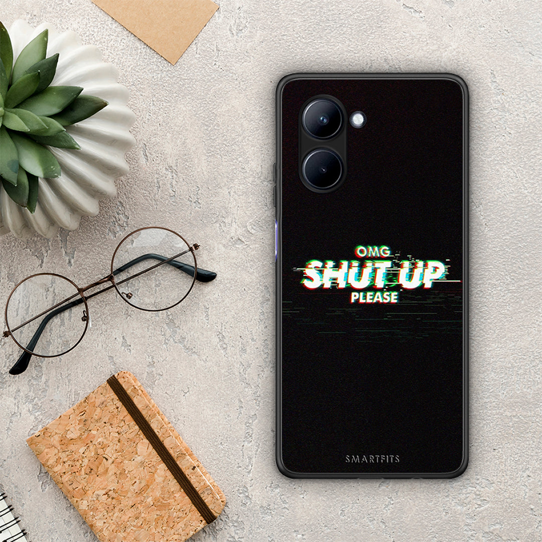 Θήκη Realme C33 OMG ShutUp από τη Smartfits με σχέδιο στο πίσω μέρος και μαύρο περίβλημα | Realme C33 OMG ShutUp Case with Colorful Back and Black Bezels