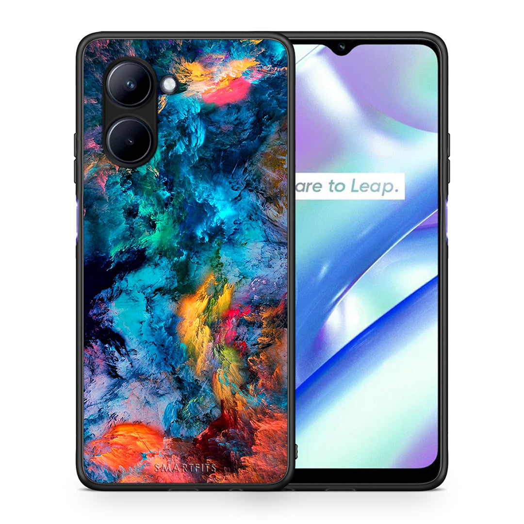 Θήκη Realme C33 Paint Crayola από τη Smartfits με σχέδιο στο πίσω μέρος και μαύρο περίβλημα | Realme C33 Paint Crayola Case with Colorful Back and Black Bezels