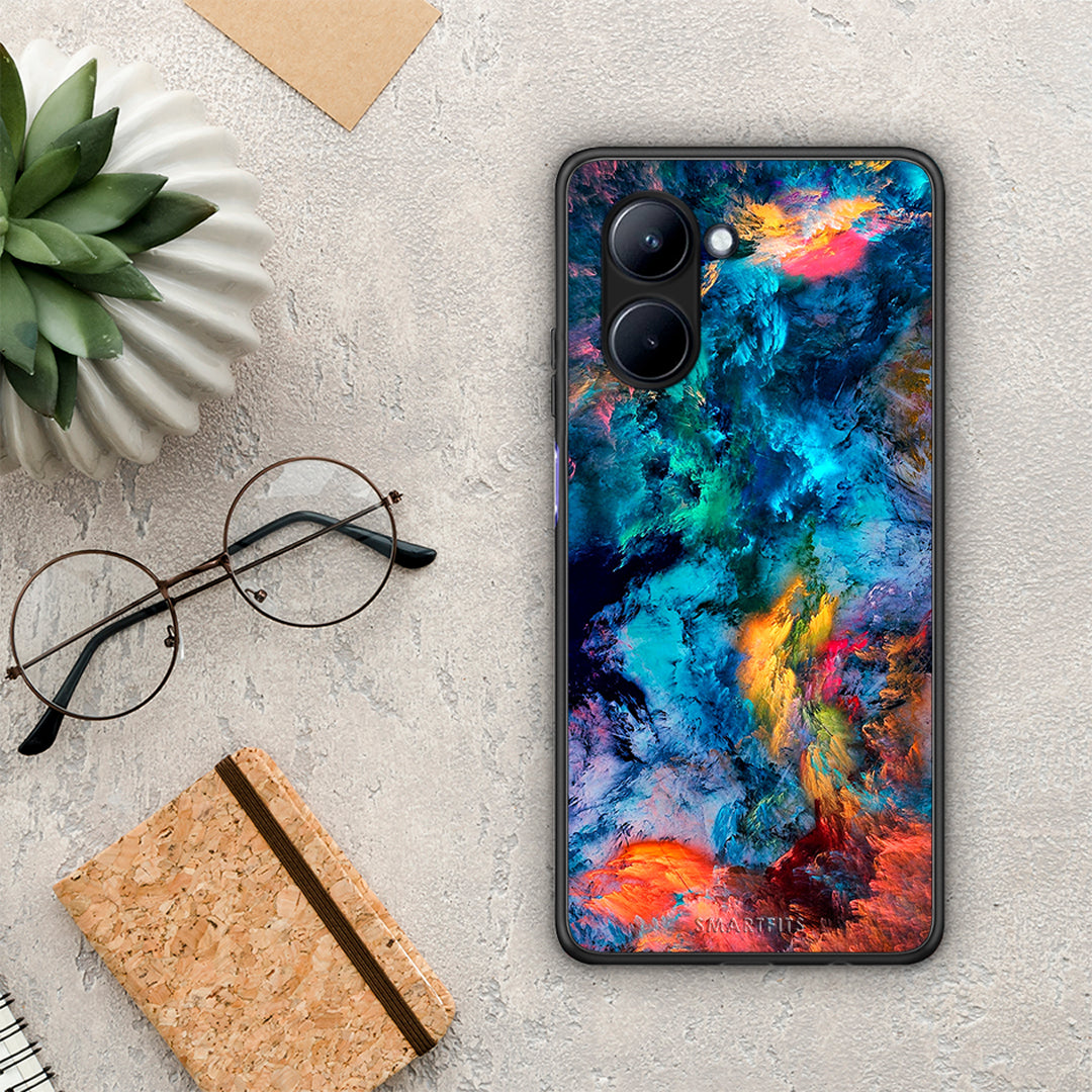 Θήκη Realme C33 Paint Crayola από τη Smartfits με σχέδιο στο πίσω μέρος και μαύρο περίβλημα | Realme C33 Paint Crayola Case with Colorful Back and Black Bezels