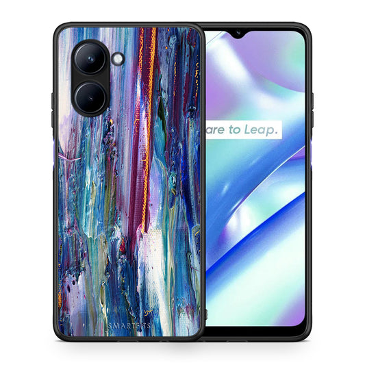 Θήκη Realme C33 Paint Winter από τη Smartfits με σχέδιο στο πίσω μέρος και μαύρο περίβλημα | Realme C33 Paint Winter Case with Colorful Back and Black Bezels