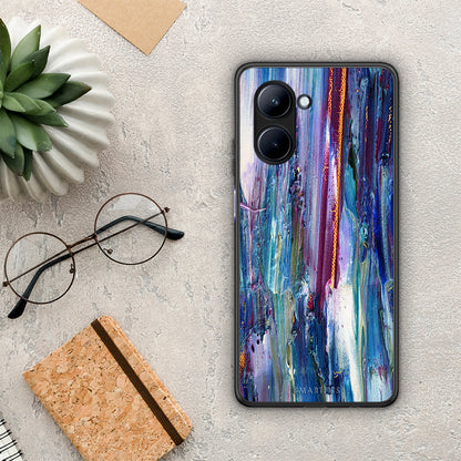 Θήκη Realme C33 Paint Winter από τη Smartfits με σχέδιο στο πίσω μέρος και μαύρο περίβλημα | Realme C33 Paint Winter Case with Colorful Back and Black Bezels