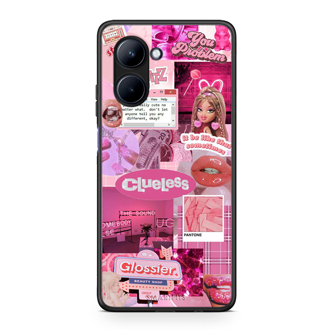 Θήκη Realme C33 Pink Love από τη Smartfits με σχέδιο στο πίσω μέρος και μαύρο περίβλημα | Realme C33 Pink Love Case with Colorful Back and Black Bezels