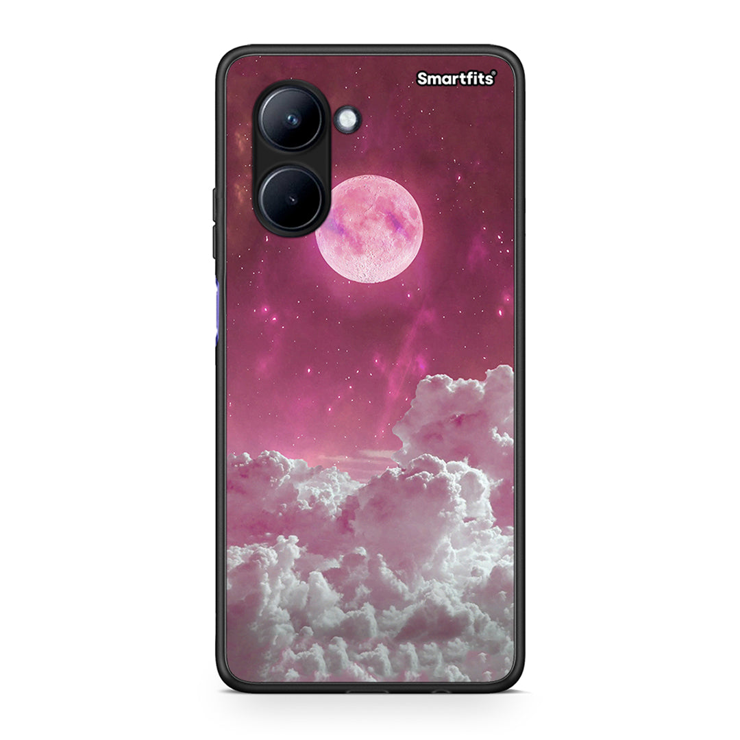 Θήκη Realme C33 Pink Moon από τη Smartfits με σχέδιο στο πίσω μέρος και μαύρο περίβλημα | Realme C33 Pink Moon Case with Colorful Back and Black Bezels