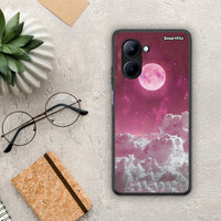 Thumbnail for Θήκη Realme C33 Pink Moon από τη Smartfits με σχέδιο στο πίσω μέρος και μαύρο περίβλημα | Realme C33 Pink Moon Case with Colorful Back and Black Bezels