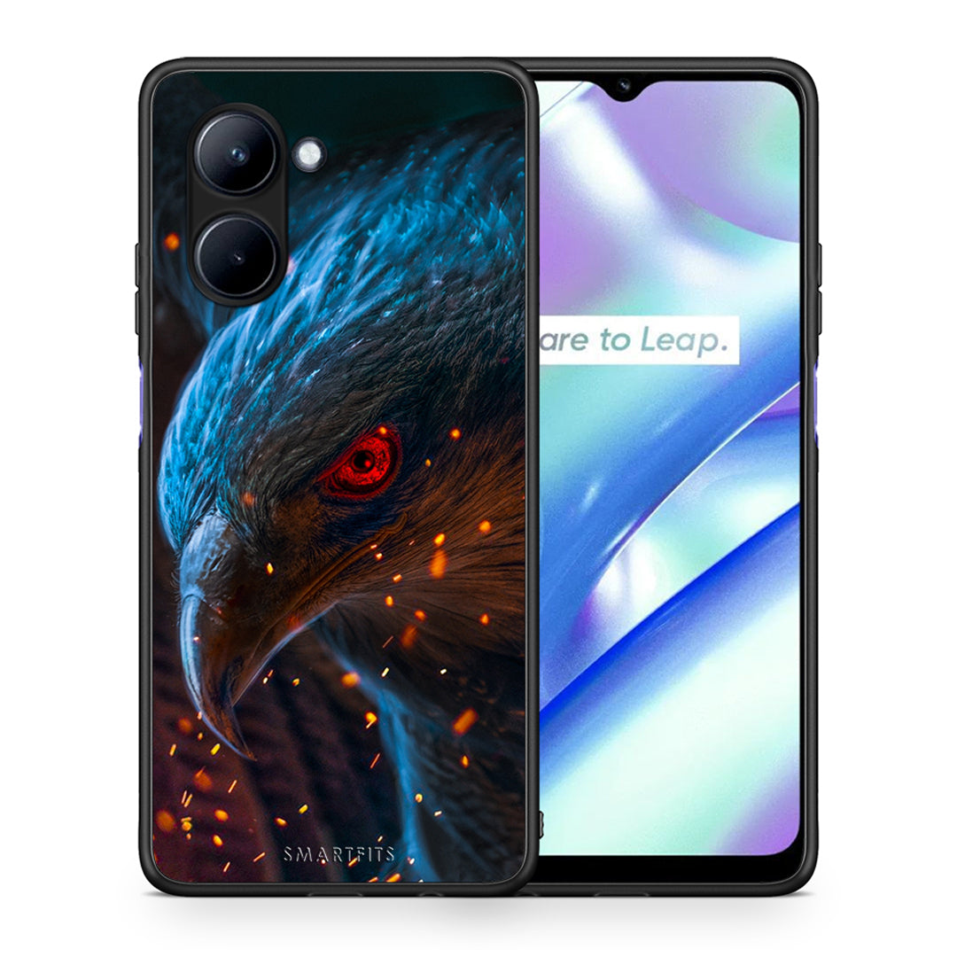 Θήκη Realme C33 PopArt Eagle από τη Smartfits με σχέδιο στο πίσω μέρος και μαύρο περίβλημα | Realme C33 PopArt Eagle Case with Colorful Back and Black Bezels