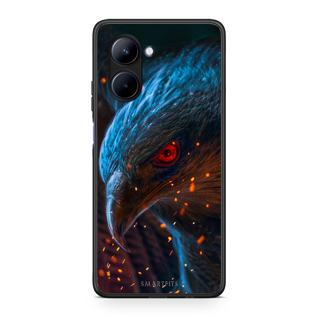 Θήκη Realme C33 PopArt Eagle από τη Smartfits με σχέδιο στο πίσω μέρος και μαύρο περίβλημα | Realme C33 PopArt Eagle Case with Colorful Back and Black Bezels