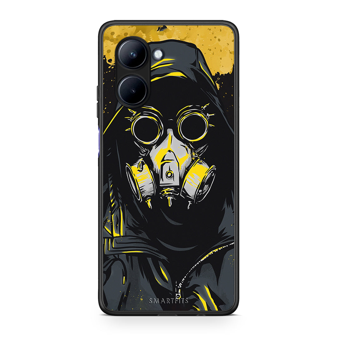 Θήκη Realme C33 PopArt Mask από τη Smartfits με σχέδιο στο πίσω μέρος και μαύρο περίβλημα | Realme C33 PopArt Mask Case with Colorful Back and Black Bezels
