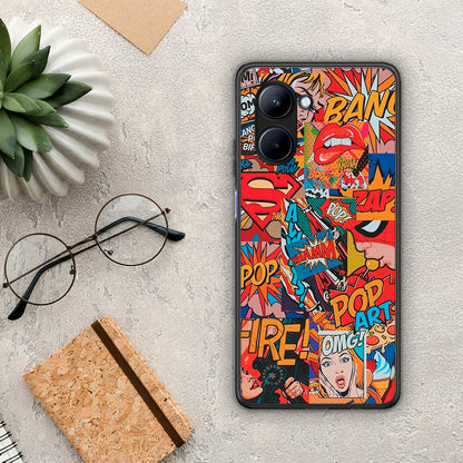Θήκη Realme C33 PopArt OMG από τη Smartfits με σχέδιο στο πίσω μέρος και μαύρο περίβλημα | Realme C33 PopArt OMG Case with Colorful Back and Black Bezels