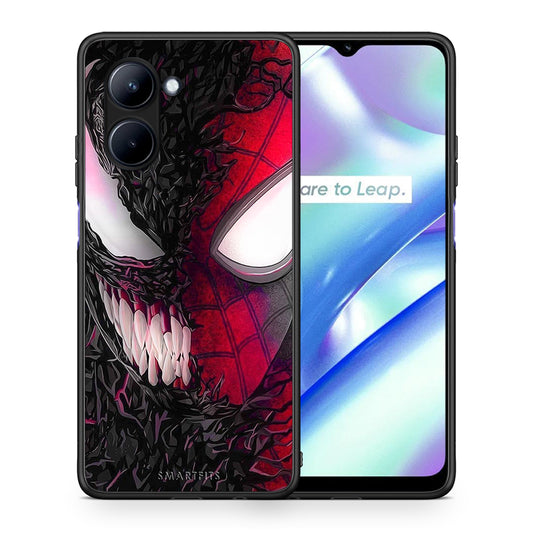 Θήκη Realme C33 PopArt SpiderVenom από τη Smartfits με σχέδιο στο πίσω μέρος και μαύρο περίβλημα | Realme C33 PopArt SpiderVenom Case with Colorful Back and Black Bezels