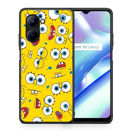 Θήκη Realme C33 PopArt Sponge από τη Smartfits με σχέδιο στο πίσω μέρος και μαύρο περίβλημα | Realme C33 PopArt Sponge Case with Colorful Back and Black Bezels