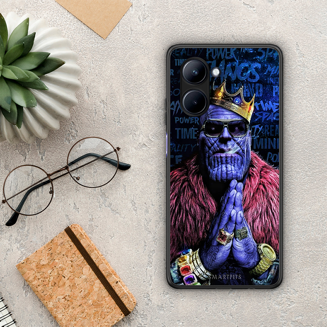 Θήκη Realme C33 PopArt Thanos από τη Smartfits με σχέδιο στο πίσω μέρος και μαύρο περίβλημα | Realme C33 PopArt Thanos Case with Colorful Back and Black Bezels