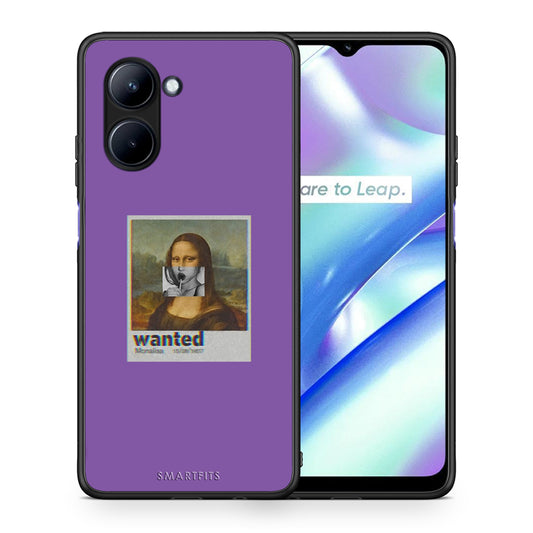 Θήκη Realme C33 Popart Monalisa από τη Smartfits με σχέδιο στο πίσω μέρος και μαύρο περίβλημα | Realme C33 Popart Monalisa Case with Colorful Back and Black Bezels