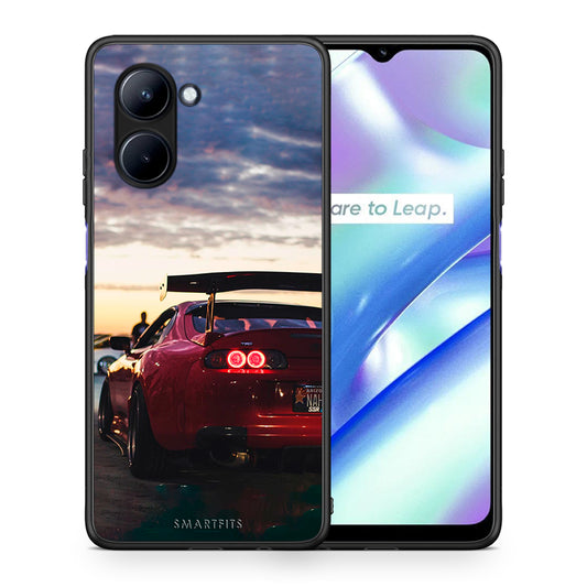 Θήκη Realme C33 Racing Supra από τη Smartfits με σχέδιο στο πίσω μέρος και μαύρο περίβλημα | Realme C33 Racing Supra Case with Colorful Back and Black Bezels