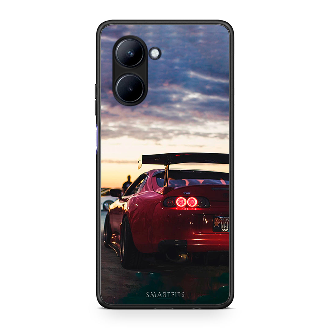 Θήκη Realme C33 Racing Supra από τη Smartfits με σχέδιο στο πίσω μέρος και μαύρο περίβλημα | Realme C33 Racing Supra Case with Colorful Back and Black Bezels