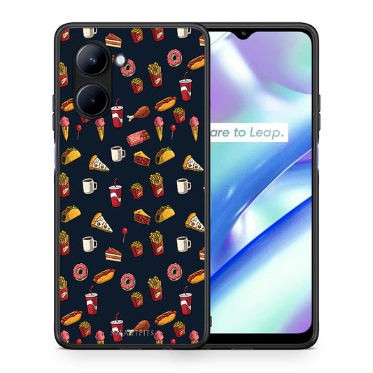 Θήκη Realme C33 Random Hungry από τη Smartfits με σχέδιο στο πίσω μέρος και μαύρο περίβλημα | Realme C33 Random Hungry Case with Colorful Back and Black Bezels