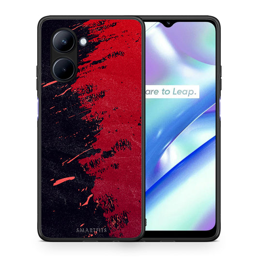 Θήκη Realme C33 Red Paint από τη Smartfits με σχέδιο στο πίσω μέρος και μαύρο περίβλημα | Realme C33 Red Paint Case with Colorful Back and Black Bezels