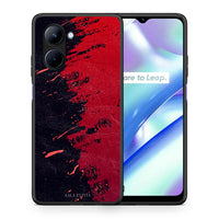 Thumbnail for Θήκη Realme C33 Red Paint από τη Smartfits με σχέδιο στο πίσω μέρος και μαύρο περίβλημα | Realme C33 Red Paint Case with Colorful Back and Black Bezels