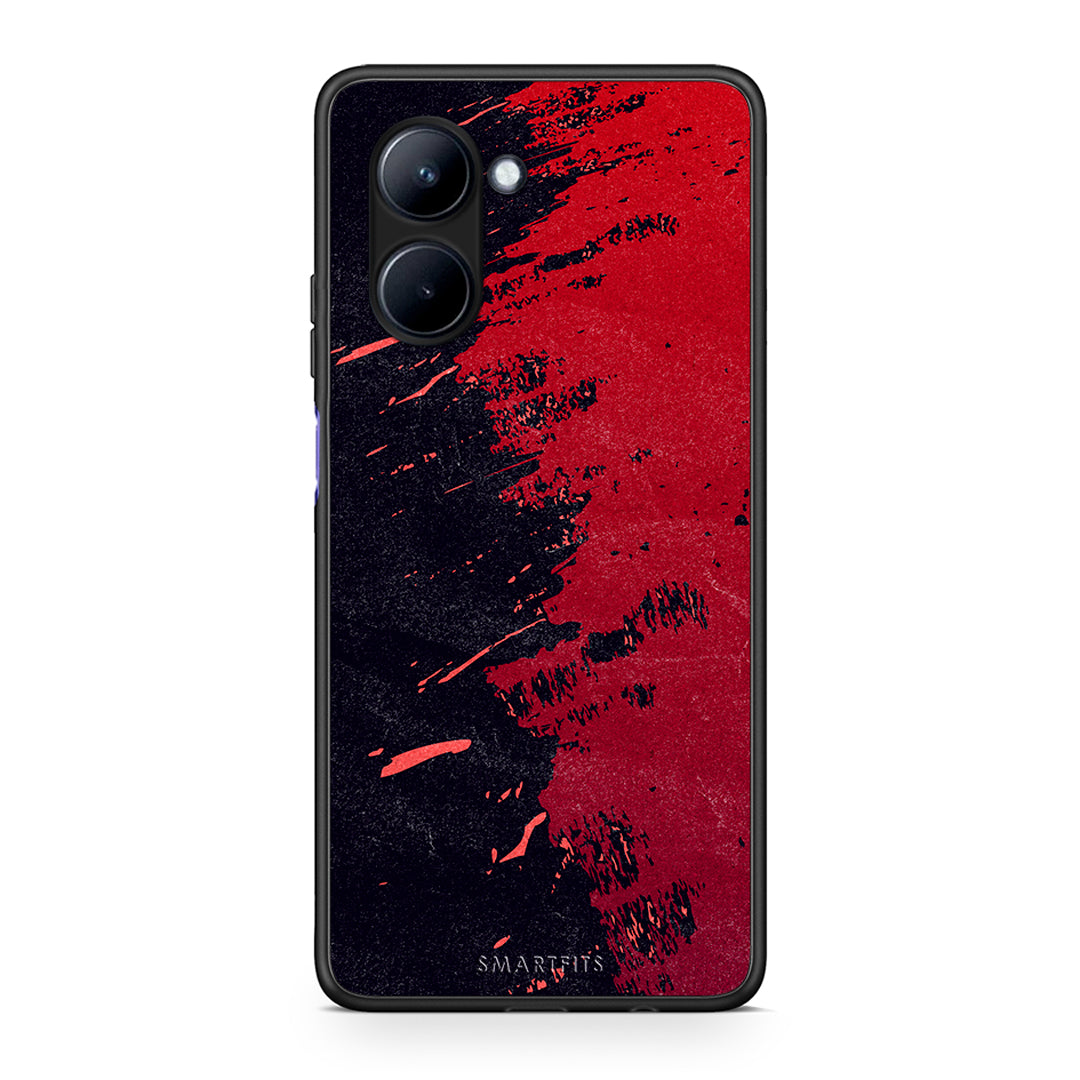Θήκη Realme C33 Red Paint από τη Smartfits με σχέδιο στο πίσω μέρος και μαύρο περίβλημα | Realme C33 Red Paint Case with Colorful Back and Black Bezels