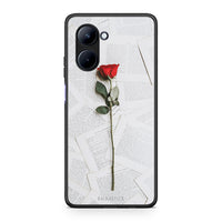 Thumbnail for Θήκη Realme C33 Red Rose από τη Smartfits με σχέδιο στο πίσω μέρος και μαύρο περίβλημα | Realme C33 Red Rose Case with Colorful Back and Black Bezels