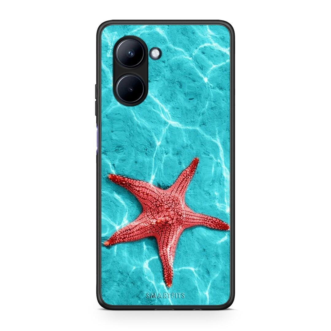 Θήκη Realme C33 Red Starfish από τη Smartfits με σχέδιο στο πίσω μέρος και μαύρο περίβλημα | Realme C33 Red Starfish Case with Colorful Back and Black Bezels