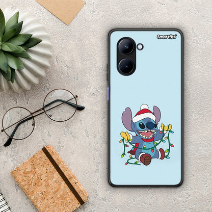 Θήκη Realme C33 Santa Stich από τη Smartfits με σχέδιο στο πίσω μέρος και μαύρο περίβλημα | Realme C33 Santa Stich Case with Colorful Back and Black Bezels