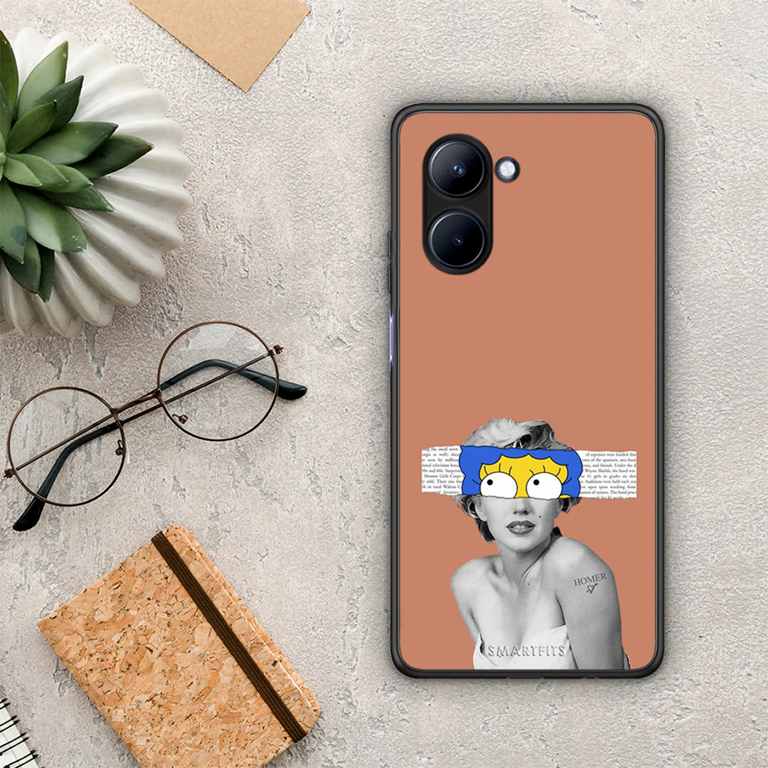 Θήκη Realme C33 Sim Merilyn από τη Smartfits με σχέδιο στο πίσω μέρος και μαύρο περίβλημα | Realme C33 Sim Merilyn Case with Colorful Back and Black Bezels