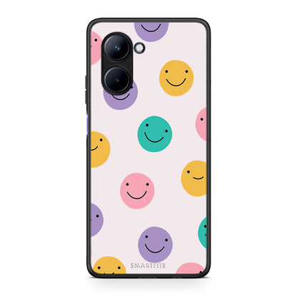 Θήκη Realme C33 Smiley Faces από τη Smartfits με σχέδιο στο πίσω μέρος και μαύρο περίβλημα | Realme C33 Smiley Faces Case with Colorful Back and Black Bezels