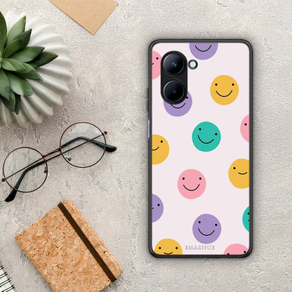 Θήκη Realme C33 Smiley Faces από τη Smartfits με σχέδιο στο πίσω μέρος και μαύρο περίβλημα | Realme C33 Smiley Faces Case with Colorful Back and Black Bezels