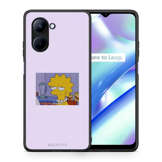Θήκη Realme C33 So Happy από τη Smartfits με σχέδιο στο πίσω μέρος και μαύρο περίβλημα | Realme C33 So Happy Case with Colorful Back and Black Bezels