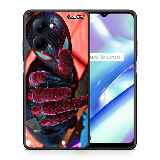 Θήκη Realme C33 Spider Hand από τη Smartfits με σχέδιο στο πίσω μέρος και μαύρο περίβλημα | Realme C33 Spider Hand Case with Colorful Back and Black Bezels
